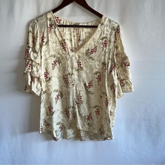 Women's Rebecca Taylor Floral Short Sleeve Blouse - Picture 2 of 6